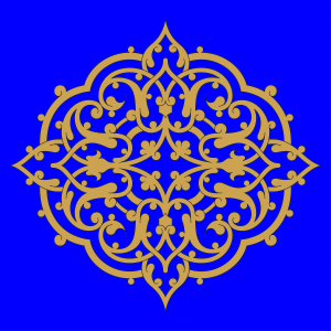 وکتور طرح اسلیمی طلایی با زمینه بنفش